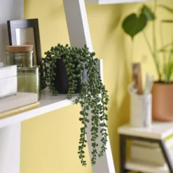 12cm String Of Pearls Artificial Plant In Black Ceramic Pot -Garden Seed Store 12cm string of pearls artificial plant in black ceramic pot5010795682591 01i scaled