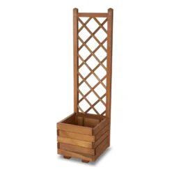 Blooma Bopha Brown Wooden Square Planter -Garden Seed Store blooma bopha brown wooden square planter3663602701460 02bq scaled