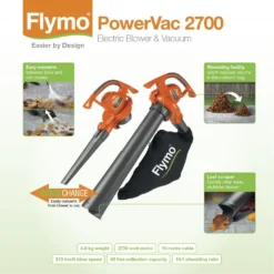 Flymo PowerVac 2700 Corded 2700W 100-230V Blower & Vacuum 11 Flymo PowerVac 2700 Corded 2700W 100-230V Blower & Vacuum -Garden Seed Store flymo powervac 2700 corded 2700w 100 230v blower vacuum7392930664807 01t bq