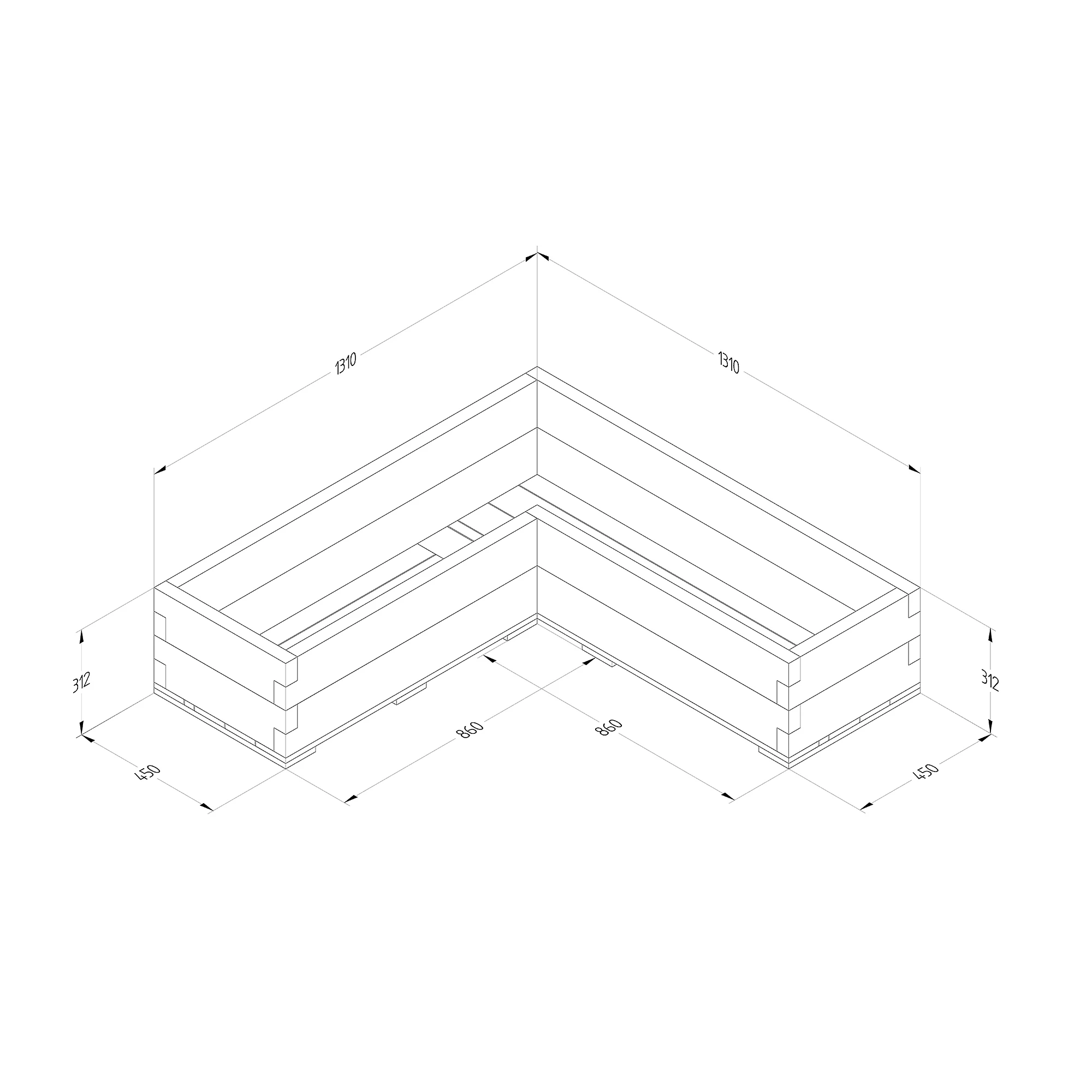 Forest Garden 1.3m X 1.3m Mixed Softwood Rectangular Raised Bed Kit 1.72m² 5 Forest Garden 1.3m X 1.3m Mixed Softwood Rectangular Raised Bed Kit 1.72m² - Image 5