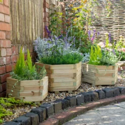 Forest Garden York Wooden Hexagonal Planter, Pack Of 3 -Garden Seed Store forest garden york wooden hexagonal planter pack of 35013053154533 01i bq scaled
