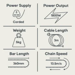FPCS1800A 1800W 220-240V Corded 360mm Chainsaw 7 FPCS1800A 1800W 220-240V Corded 360mm Chainsaw -Garden Seed Store fpcs1800a 1800w 220 240v corded 360mm chainsaw3663602627401 01t EN bq
