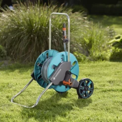 Gardena Aquaroll Freestanding Manual Hose Reel Set (L)20m -Garden Seed Store gardena aquaroll freestanding manual hose reel set l 20m4078500032872 01i bq
