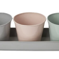 GoodHome Multicolour Metal Circular Plant Pot (Dia)11.3cm, Set -Garden Seed Store goodhome multicolour metal circular plant pot dia 11 3cm set3663602442523 36c bq scaled