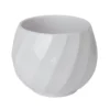 GoodHome White Clay Swirl Circular Plant Pot (Dia)26.5cm