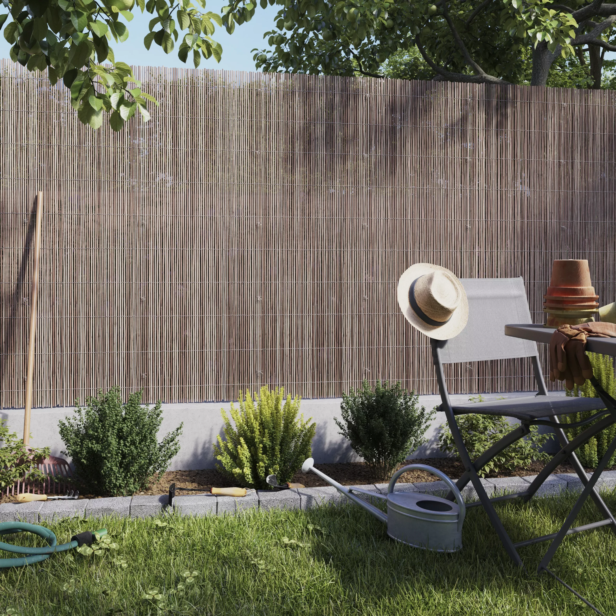 Natural Wicker Garden Screen (H)1.5m (W)3m 5 Natural Wicker Garden Screen (H)1.5m (W)3m - Image 5
