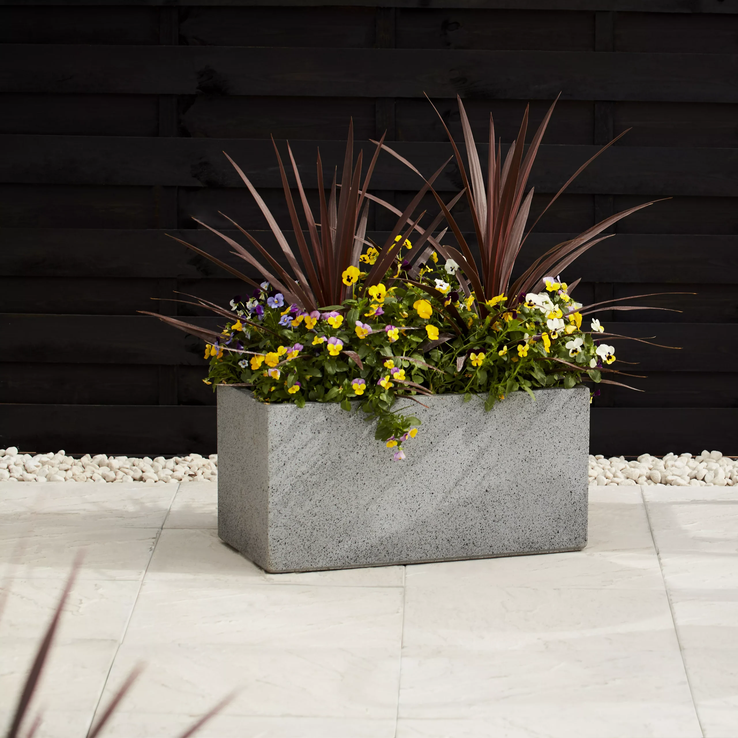 Verve Abava Grey Terrazzo Rectangular Planter 3 Verve Abava Grey Terrazzo Rectangular Planter - Image 3