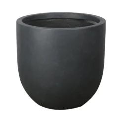 Verve Ammer Dark Grey Fibreclay Circular Plant Pot (Dia)28cm