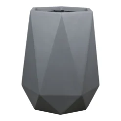 Verve Gardon Light Grey Fibreclay Hexagonal Plant Pot (Dia)40cm