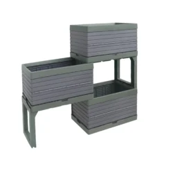 Verve Grey Rectangular Planter, Set