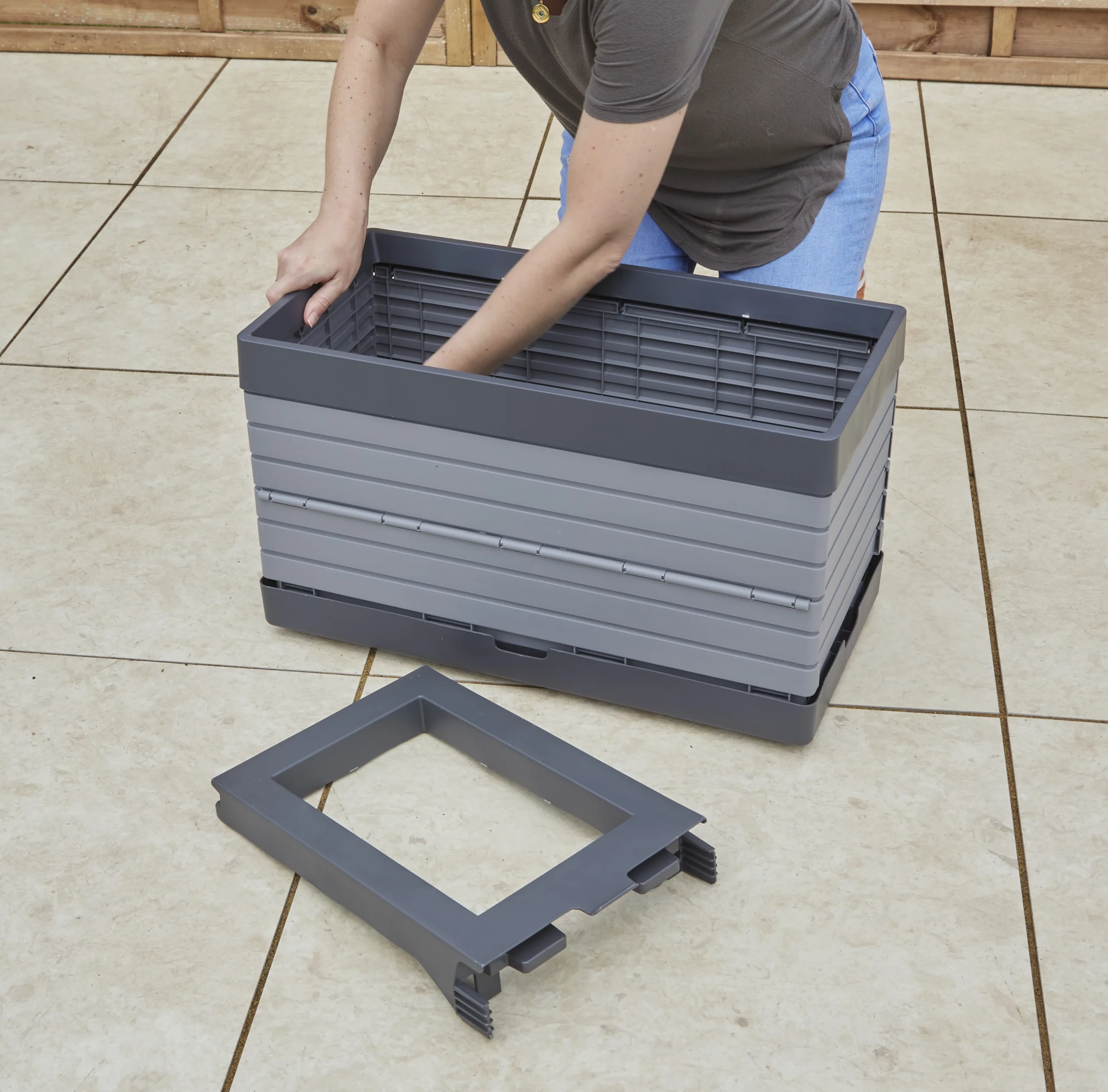 Verve Grey Rectangular Planter, Set 4 Verve Grey Rectangular Planter, Set - Image 4