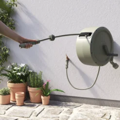 Verve Wall-mounted Manual Hose Reel Set (L)25m -Garden Seed Store verve wall mounted manual hose reel set l 25m5059340250991 03i scaled